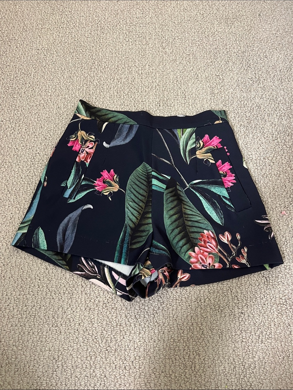Floral Tropical Navy Women's Shorts